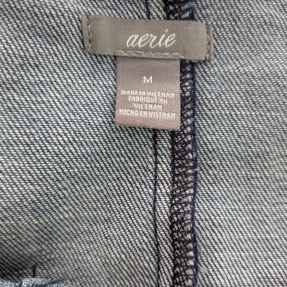 Aerie Denim Mini Dress with Lace-Up Detail - Picture 4 of 10